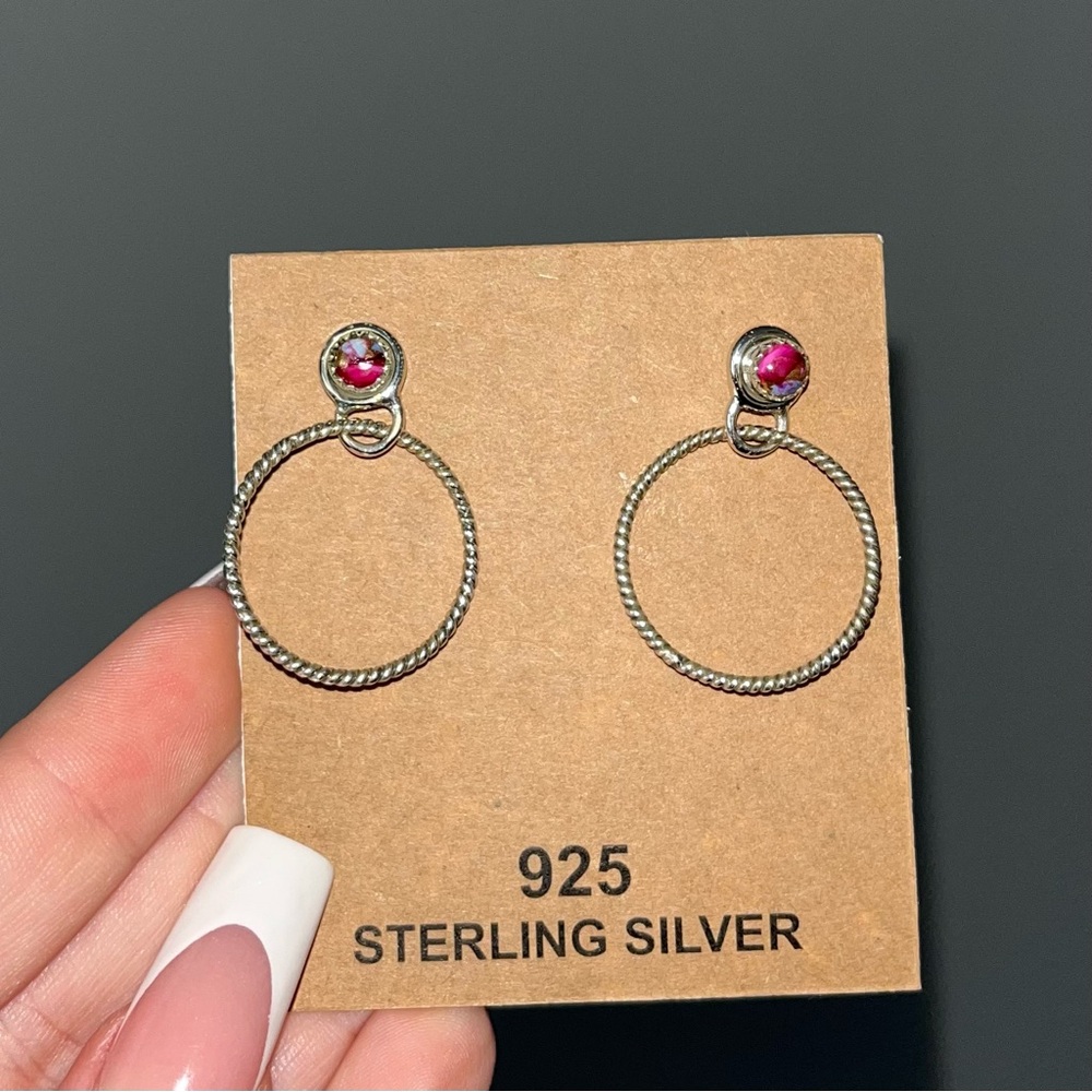 925 Spiny Oyster Dangle Earrings